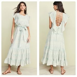 Anthropologie Love Sam Dress Sam Amia Embroidered Lace Maxi Dress